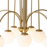 Lustre Boule Verre 10 Lumières Opale Globe pour Salon