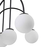 Lustre Boule Verre 10 Lumières Opale Globe pour Salon