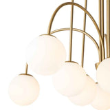 Lustre Boule Verre 10 Lumières Opale Globe pour Salon