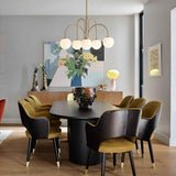 Lustre Boule Verre 10 Lumières Opale Globe pour Salon