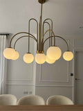 Lustre Boule Verre 10 Lumières Opale Globe pour Salon