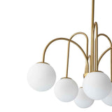 Lustre Boule Verre 10 Lumières Opale Globe pour Salon