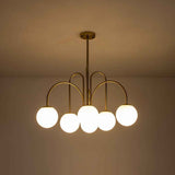 Lustre Boule Verre 10 Lumières Opale Globe pour Salon