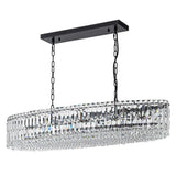 Lustre Cristal 10 Lumières Ovale Suspension Cuisine pour Cuisine