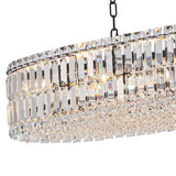 Lustre Cristal 10 Lumières Ovale Suspension Cuisine pour Cuisine
