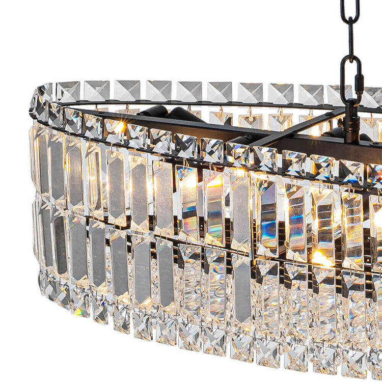 Lustre Cristal 10 Lumières Ovale Suspension Cuisine pour Cuisine