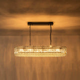 Lustre Cristal 10 Lumières Ovale Suspension Cuisine pour Cuisine