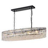 Lustre Cristal 10 Lumières Ovale Suspension Cuisine pour Cuisine