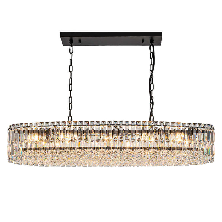 Lustre Cristal 10 Lumières Ovale Suspension Cuisine pour Cuisine