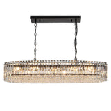 Lustre Cristal 10 Lumières Ovale Suspension Cuisine pour Cuisine