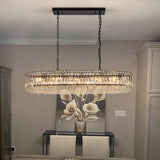 Lustre Cristal 10 Lumières Ovale Suspension Cuisine pour Cuisine