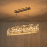 Lustre Cristal 10 Lumières Ovale Suspension Cuisine pour Cuisine