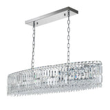 Lustre Cristal 10 Lumières Ovale Suspension Cuisine pour Cuisine
