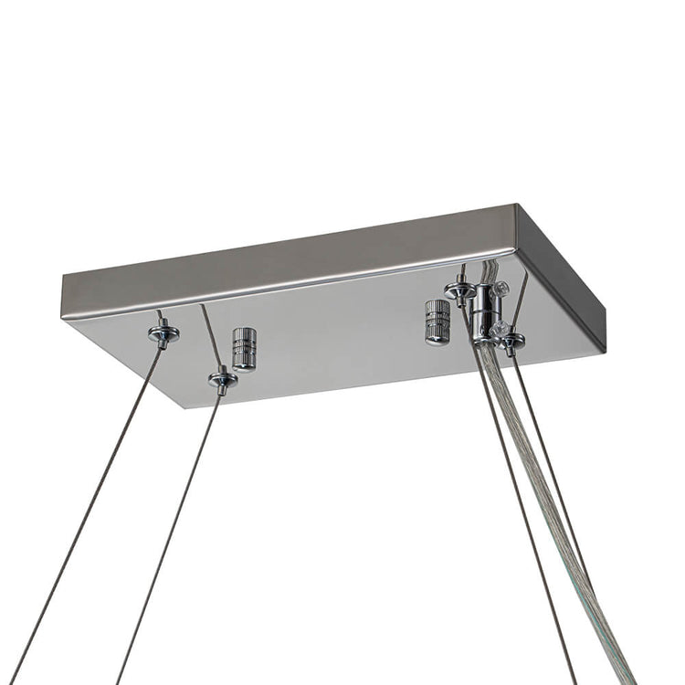 Lustre Cristal 10 Lumières Rectangulaire Suspension Cuisine pour Salle à Manger