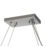 Lustre Cristal 10 Lumières Rectangulaire Suspension Cuisine pour Salle à Manger