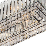Lustre Cristal 10 Lumières Rectangulaire Suspension Cuisine pour Salle à Manger