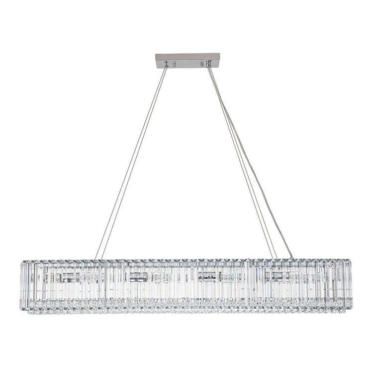 Lustre Cristal 10 Lumières Rectangulaire Suspension Cuisine pour Salle à Manger