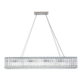 Lustre Cristal 10 Lumières Rectangulaire Suspension Cuisine pour Salle à Manger