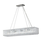 Lustre Cristal 10 Lumières Rectangulaire Suspension Cuisine pour Salle à Manger