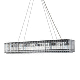 Lustre Cristal 10 Lumières Rectangulaire Suspension Cuisine pour Salle à Manger