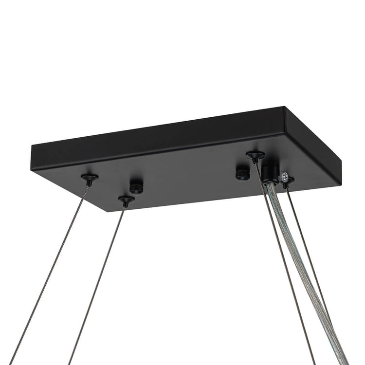 Lustre Cristal 10 Lumières Rectangulaire Suspension Cuisine pour Salle à Manger