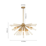 Lustre Salon Spoutnik 10 Lumières en Laiton