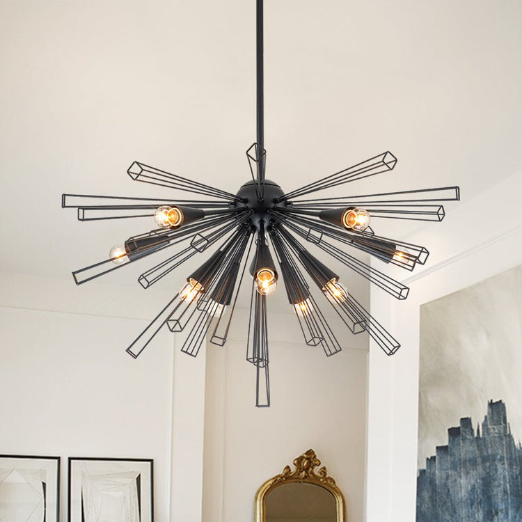 Lustre Salon Spoutnik 10 Lumières en Laiton