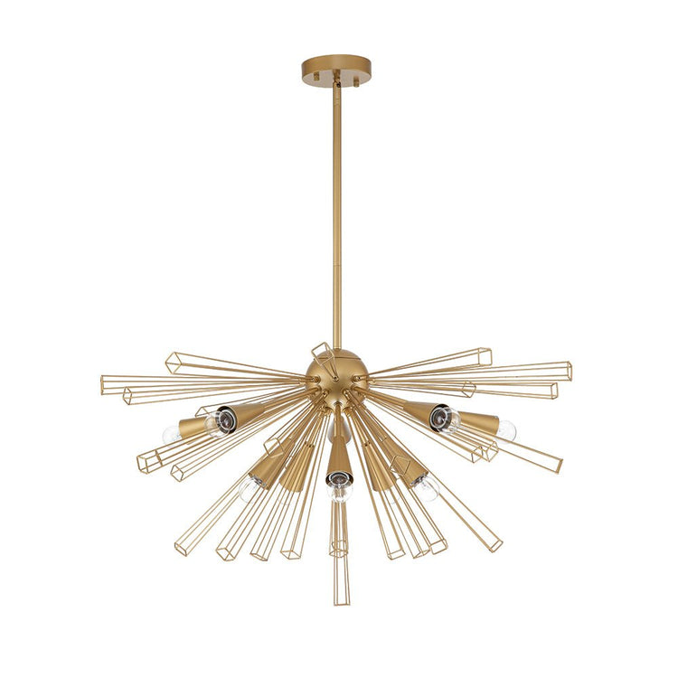 Lustre Salon Spoutnik 10 Lumières en Laiton