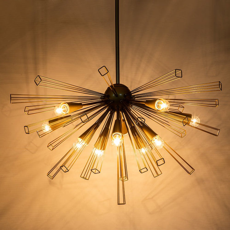 Lustre Salon Spoutnik 10 Lumières en Laiton