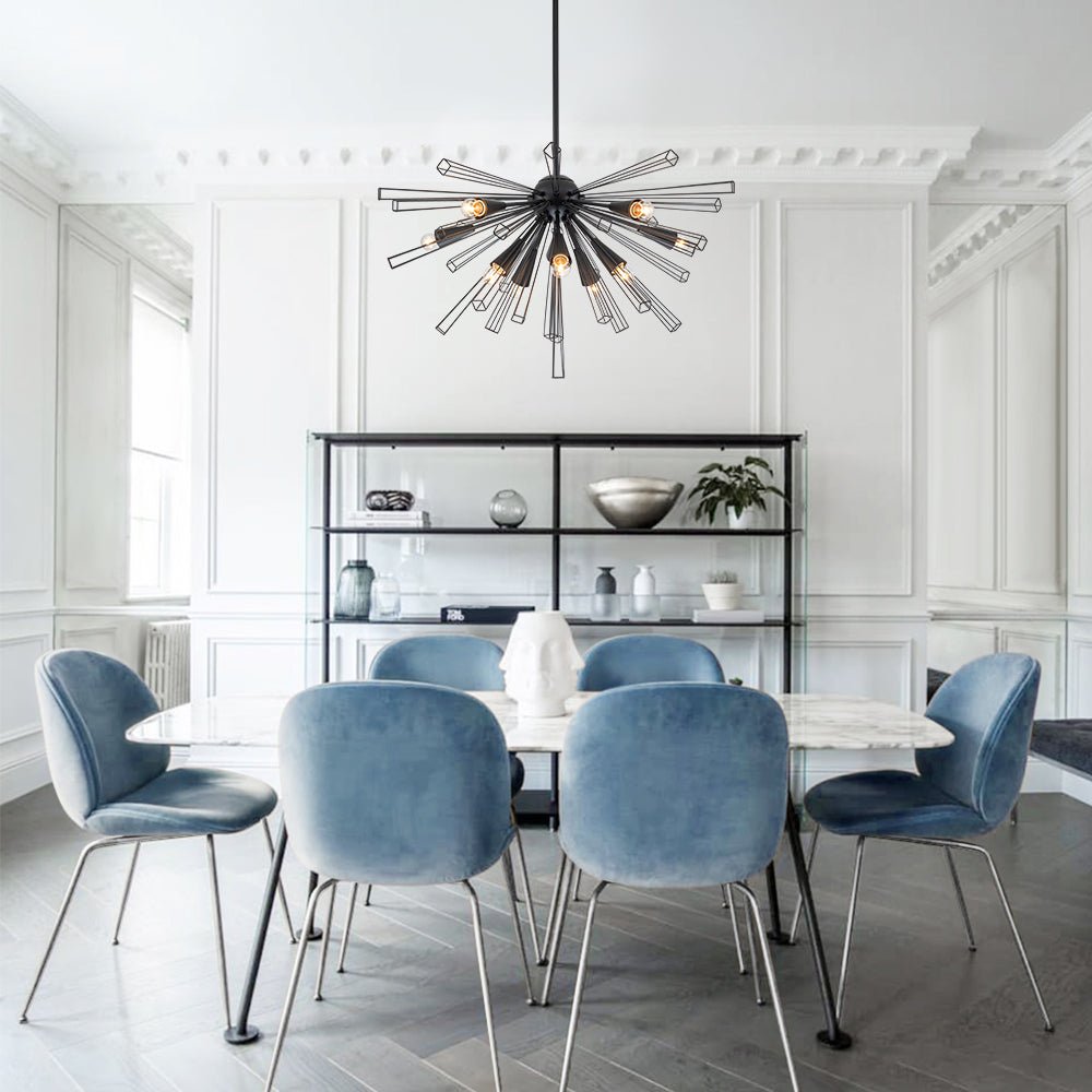 Lustre Salon Spoutnik 10 Lumières en Laiton