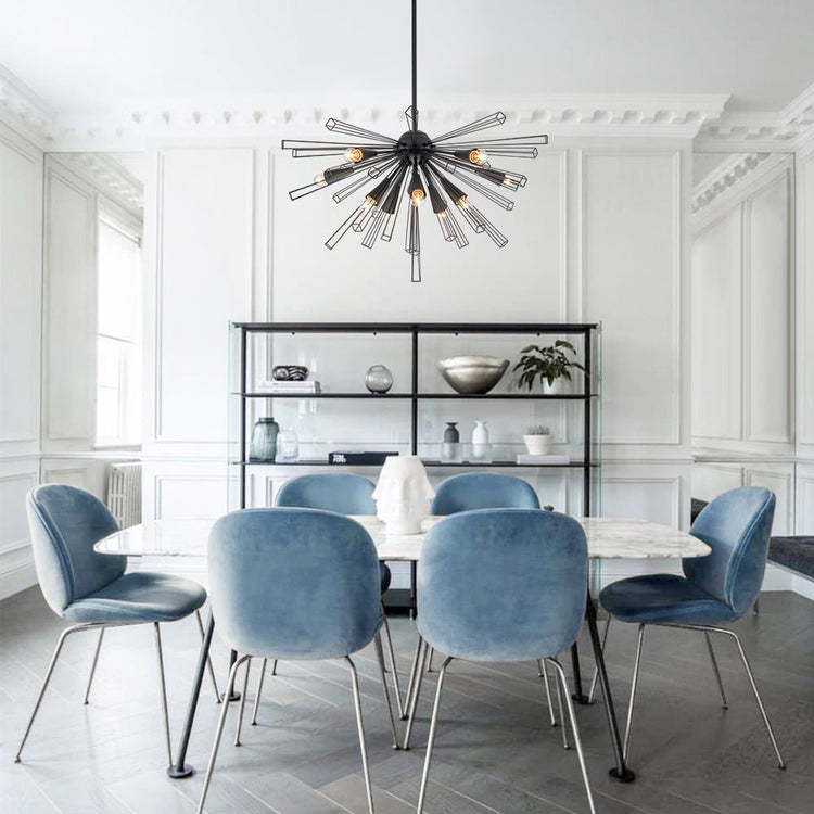 Lustre Salon Spoutnik 10 Lumières en Laiton