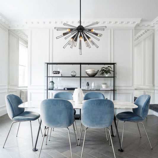 Lustre Salon Spoutnik 10 Lumières en Laiton