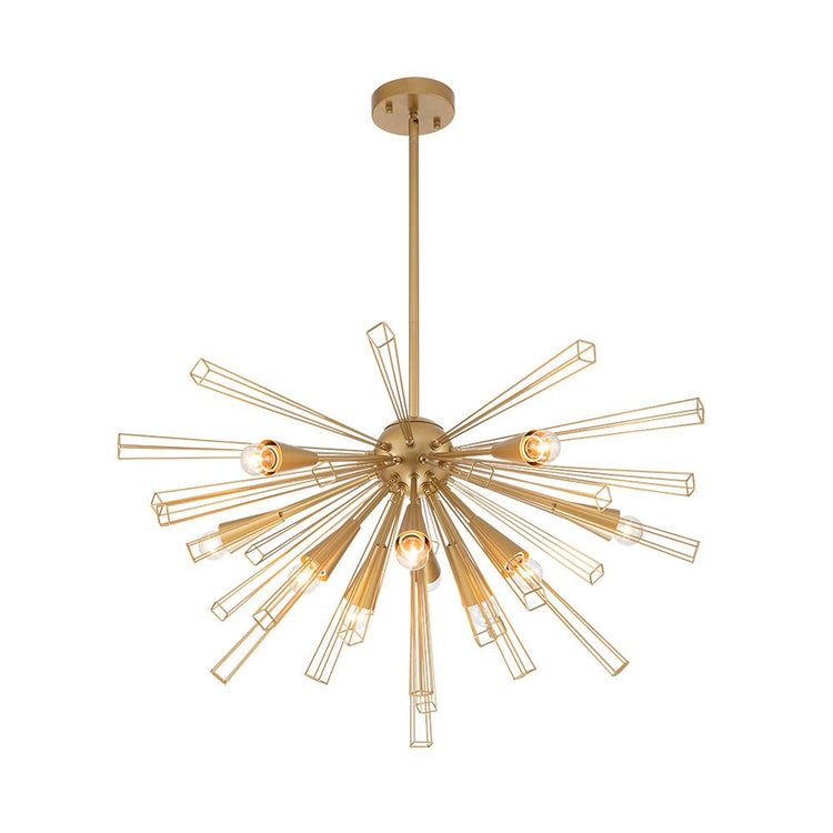 Lustre Salon Spoutnik 10 Lumières en Laiton