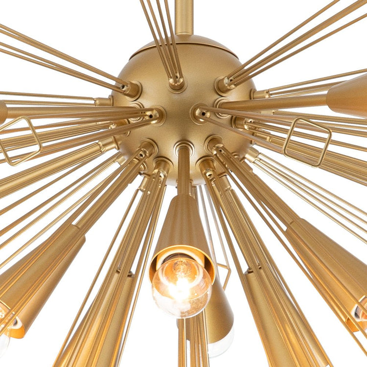 Lustre Salon Spoutnik 10 Lumières en Laiton