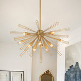 Lustre Salon Spoutnik 10 Lumières en Laiton