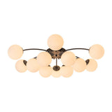 Lustre Salon Spoutnik en Verre Noir