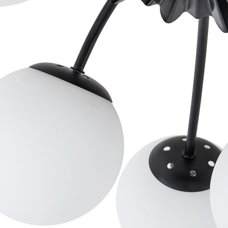 Lustre Salon Spoutnik en Verre Noir