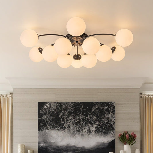 Lustre Salon Spoutnik en Verre Noir