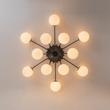 Lustre Salon Spoutnik en Verre Noir