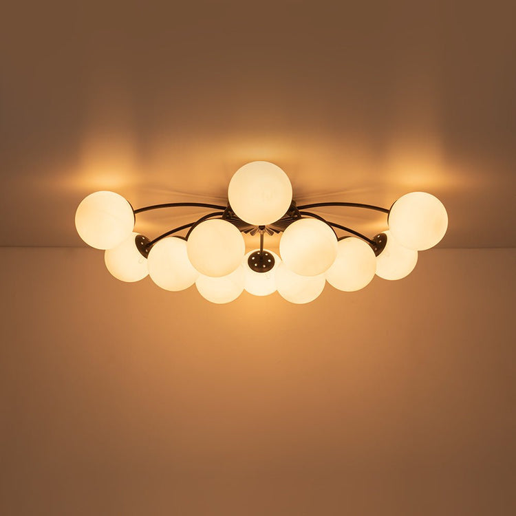 Lustre Salon Spoutnik en Verre Noir
