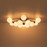 Lustre Salon Spoutnik en Verre Noir