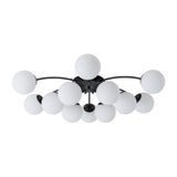 Lustre Salon Spoutnik en Verre Noir