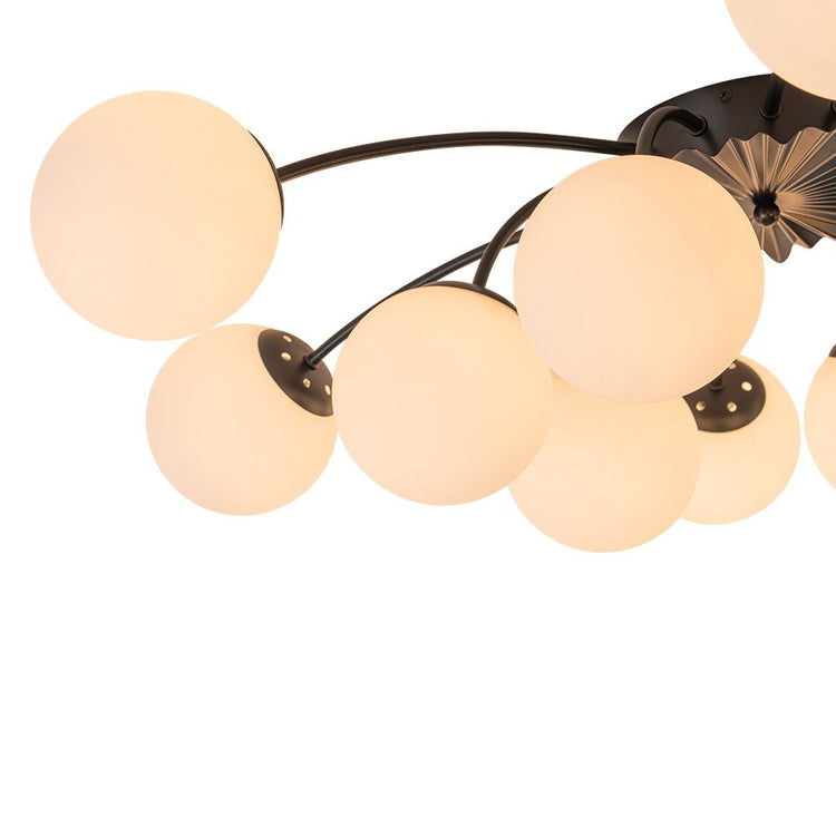 Lustre Salon Spoutnik en Verre Noir
