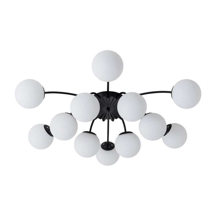 Lustre Salon Spoutnik en Verre Noir