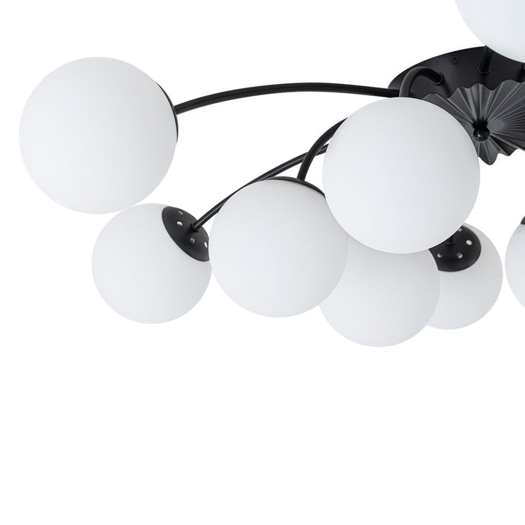 Lustre Salon Spoutnik en Verre Noir