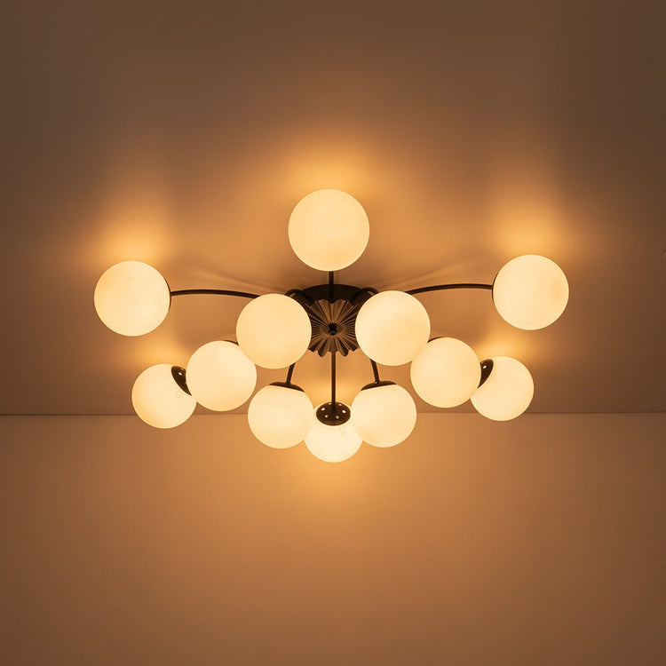 Lustre Salon Spoutnik en Verre Noir