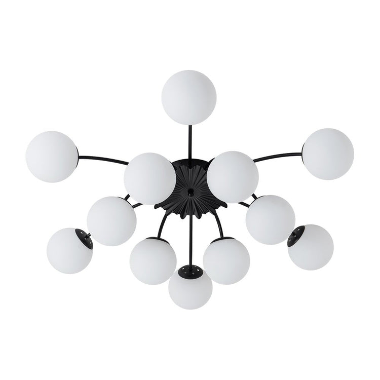 Lustre Salon Spoutnik en Verre Noir