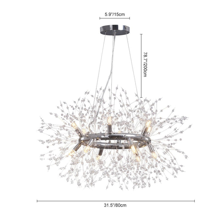 Lustre Salon Feu D'Artifice en Chrome