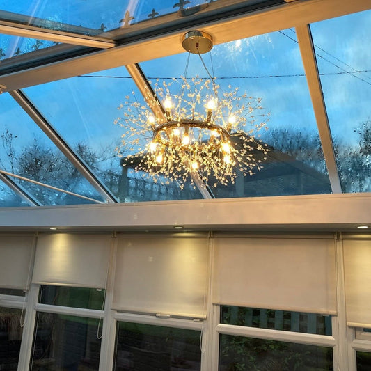 Lustre Salon Feu D'Artifice en Chrome