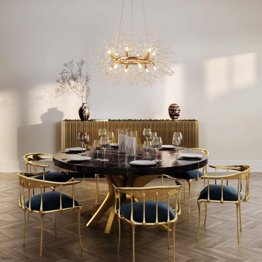 Lustre Salon Feu D'Artifice en Chrome